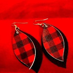 Handmade faux leather earrings